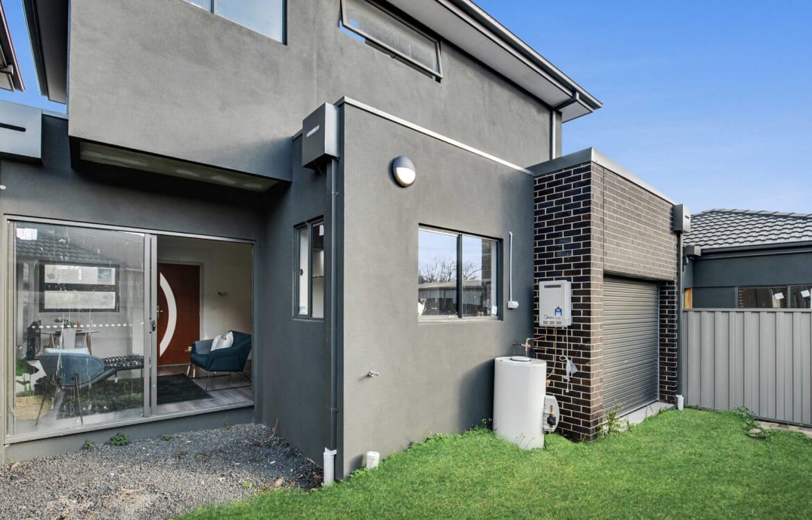 outer view of grey home